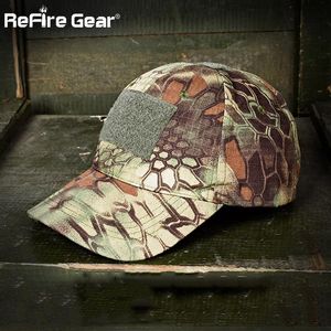 ReFire Gear Python Camouflage tactique casquette de Baseball hommes réglable respirant Snapback chapeau unisexe US RU armée Combat Sniper casquettes