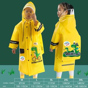 Poncho imperméable pour enfants à rayures réfléchissantes avec couvre-visage Cartoon Raincape Raincoat School Travel Kids Rainwear H23-78
