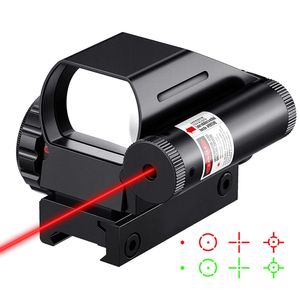 Lunette de visée tactique réflexe, Laser rouge vert, 4 réticules projetés, lunette de visée à points, optique de chasse pour Rail de 20mm