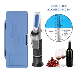 Refractómetros de mano Alcohol Azúcar Refractómetro Probador Medidor de concentración de vino Densitómetro 0-25% Alcohol Cerveza 0-40% Brix Uvas 230714