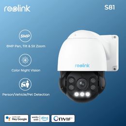 Cámara restaurada Reolink 4K PoE Cámara IP PTZ 5X Zoom Detección de automóvil humano 8MP Color Visión nocturna Audio bidireccional Seguridad 231226