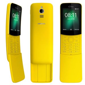 Téléphones portables remis à neuf Nokia 8110 GSM 2G Dual Sim Slide Cover Caméra de jeu pour téléphone portable étudiant âgé