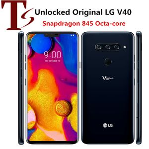 Téléphones d'origine LG V40 ThinQ V405UA V409N V405EBW 6,4 pouces Octa Core 6 Go de RAM 64/128 Go ROM 5 caméras Android 4G LTE débloqué Smart Phone 8 pièces