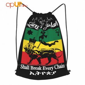 Reggae Jah Rastafari Haile Selassie Vybz Kartel Li de Judah Drawstring Backpack New Style Sports Bag i5hi #