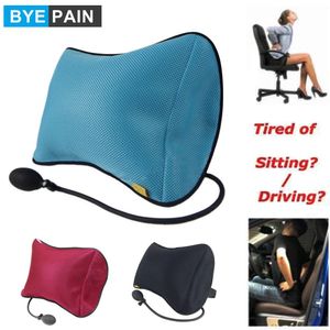 Relajación 1 Uds Byepain Air Iatable Cojines Respaldo Almohadas de Masaje para Coche Silla de Oficina en casa Almohada portátil con Bomba Masajeador