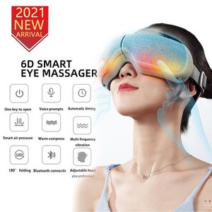 Relajación Masajeador de ojos eléctrico inteligente Bluetooth Airbag Vibración Masajeador de ojos 6D Arrugas Masajeador facial Cuidado de los ojos Instrumentos de masaje Calor