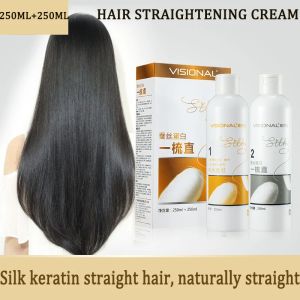 Défrisants protéine de soie nourrissante défrisage rapide lissage collagène cheveux crème lissante pour femme traitement des cheveux à la kératine