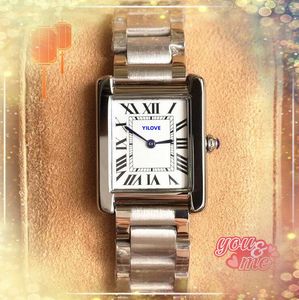 Relogio Feminino Small Size Women Tank Watches 28 mm carré Case carrée solide Fine en acier inoxydable Mouvement Tous les cadeaux de Bracelet Chaîne de montre de surveillance des femmes Crime