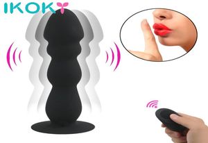 Télécommande Anal Plug perle gode vibrateur ventouse godemichet Anal mâle prostate masseur vibrateur étanche Sex Toys248Q7587899