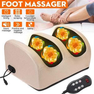 Télécommande électrique masseur de pieds machine de chauffage thérapie Shiatsu pétrissage rouleau vibrateur compression muscles profonds cadeau 240127
