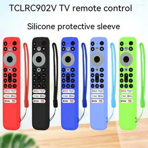 Télécommandes Coque en silicone Contrôle Stockage Couvercle anti-poussière avec lanière de ceinture de protection pour accessoires TV TCL RC902V