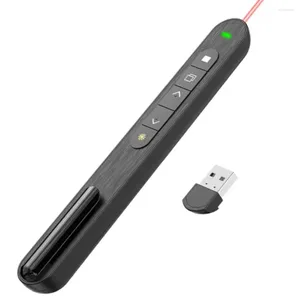 Télécommandes Présentateur sans fil Red Laser Page Turning Pen 2.4G RF Contrôle du volume PPT Présentation USB PowerPoint Pointeur Souris
