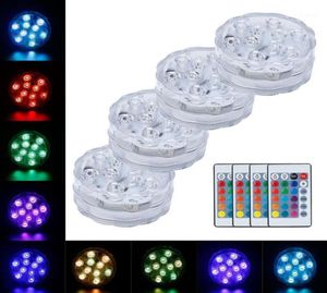 Lámpara LED de LED de control remoto luces de piscina impermeables IP68 Toy sumergible juguete submarino Decoración de la fiesta de la fiesta del jardín de la piscina15366728