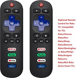 Télécommande de remplacement uniquement pour Roku TV TCL Hisense Onn Sharp Element Westinghouse Philips Roku Series Smart TV Ne convient pas pour Roku Stick and Box