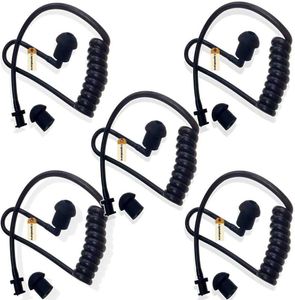 Tubo de audio de bobina de repuesto Lsgoodcare 10 piezas Reemplazo de tubo acústico giratorio Negro con auriculares de hongo Compatible con Motorola