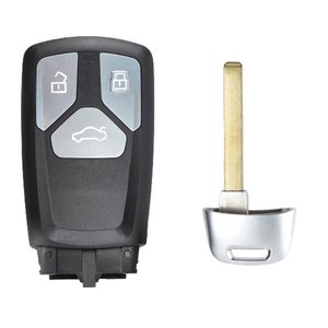 Reemplazo Smart Remote Car Key Shell 4 botones Emergencia Uncut Key FOB para TT A4 A5 S4 S5 Q7 SQ7 2017- UP194u