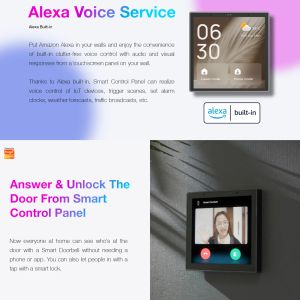 Rere TUYA WiFi Touch Center Control Panneau avec support gratuit Alexa Contrôle vocal intégré Zigbee Gateway 4 
