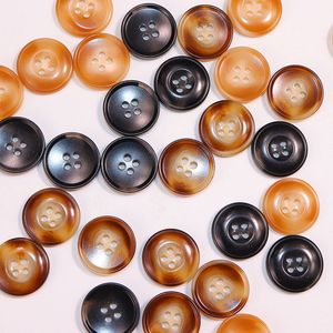 Botones de resina, botones de borde ancho, cuatro ojos, borde fino, forro blanco, accesorios para botones de gabardina
