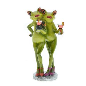 Resin Couple Frog Figurines For Interior Creative Animal Statues Homne Decoration Object Wedding Valentin Day Gift 240411