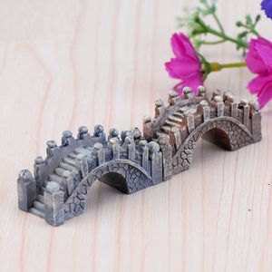 Mini puente de resina para decoración de jardín, paisaje en miniatura, Hada de jardín, terrario con musgo, herramienta de decoración artesanal