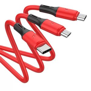 Cables de carga 3 en 1 para Samsung Note 20 S20 Micro USB Tipo C Cable de carga