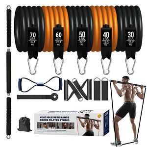 Bandas de resistencia Fitness Stick Látex elástico Tire de la cuerda Pilates Bar Set Culturismo Ejercicio Entrenamiento muscular Entrenamiento 230617