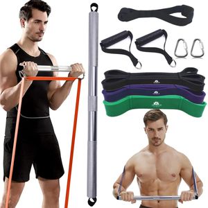 Faixas de resistência com barra de liga de alumínio Alças de ginástica Porta âncora Equipamento de treino de corpo inteiro Home Chest Press Deadlift Squat 231016