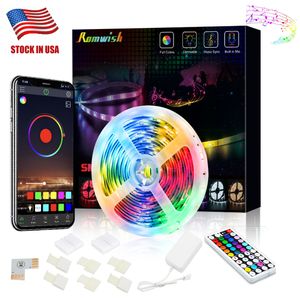 Retail Box SMD 5050 Led Strips RGB Luces Kit Impermeable IP67 300 LEDS + 44 Teclas RF Control remoto Fuente de alimentación