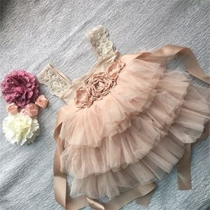 Robe de soirée en dentelle pour filles, magnifique ceinture, écharpe, Tutu de princesse, Costume formel pour enfants, 220426