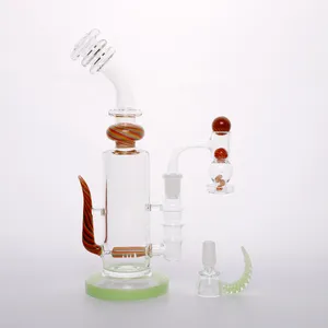 Retail High Class H26cm Milky Green Color Glass Bong Gift Box Box / Smoking Glass Bong Set / Dab Rig Bong
