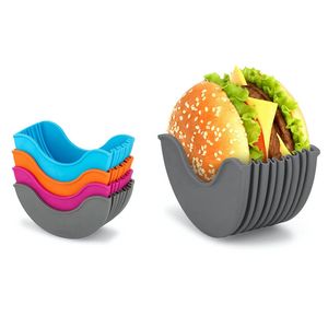 Porte-hamburger rétractable en Silicone réutilisable, porte-sandwich, conteneur adapté aux amateurs de hamburgers