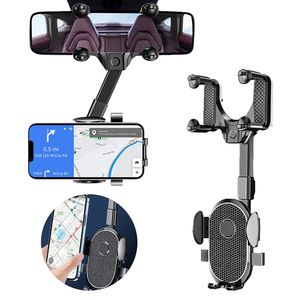 Support de téléphone pour rétroviseur de voiture rétractable, support de Navigation rotatif à 360 degrés pour iPhone Samsung Google Smartphones