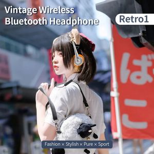 Retro 1 Casque Bluetooth sans fil monté sur la tête vintage avec micro Casque de musique à porter comme le meilleur cadeau pour les copines Accessoires photo de mode sportive