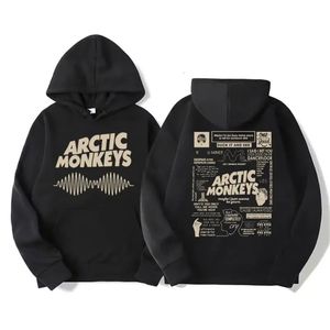 Rétro Arctic Monkeys Music Tour Double Face Imprimer Sweats À Capuche Hommes Femmes Harajuku Hip Hop Punk Sweat Mode Tendance Style À Capuche 240307