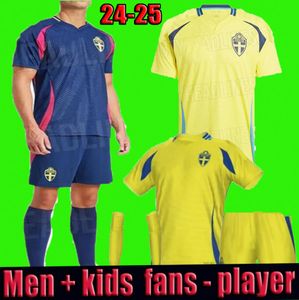 FANS Player Version 2024 Suède Ibrahimovic Soccer Jerseys équipe nationale 2024 2025 Forsberg JANSSON EKDAL Kulusevski Chemises de football Hommes Enfants
