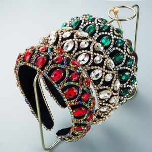 Bandas de diadema retro Estilo de terciopelo de terciopelo Bandas de piedra de Rin Exageradas Agrandados ACCESORIOS DE CENA DE CENA DE CENA DE BALLA ANTERIOR