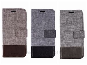 Étui portefeuille en cuir de vache rétro Jean pour Iphone, pour modèles 13 Pro Mini 12 11 XR XS MAX X 8 7 6 Plus, double couleur, hybride, fente pour carte d'identité, rabat