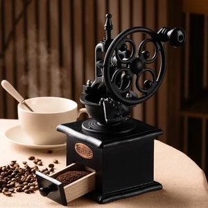 Retro Manual Coffee Grinder Coffee Bean Grinder professionnel en céramique Core assure la sécurité alimentaire des aliments matériaux 240328