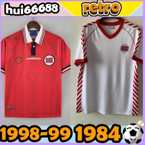 Retro NorwaIES camisetas de fútbol Retro 1984 1998 1999 BERG BJORNEBYE T. A. FLO REKDAL MINI HAALAND casa 1984 1985 1998 1999 84 85 98 99 SOLSKJAER camiseta de fútbol