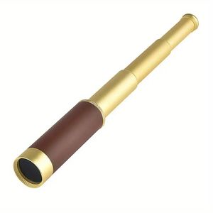 Télescope Pirate Rétro, Zoomable 25x30 Poche Monoculaire Portable Pliable Etanche Captain Jack's Spyglass Handheld Telescope Vintage Telescope for Kids