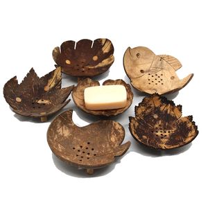 Jaboneras Retro, jabones de madera para baño, soporte para platos con forma de coco, manualidades DIY, 5 estilos