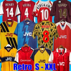 Maillot de football rétro HIGHBURY CHEMISE DE FOOTBALL À DOMICILE PIRES HENRY REYES 02 03 05 06 98 99 BERGKAMP 94 95 ADAMS Persie 96 97 Galla 86 87 89 WRIGHT