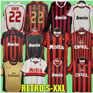 Camisetas de fútbol retro manga larga Kaka Baggio Maldini VAN BASTEN Pirlo Inzaghi Beckham Gullit Shevchenko Vintage Shirt Classic Kit 93 94 95 96 97 06 07 09 10 Ac MiLaNS es