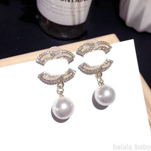 Boucles d'oreilles rétro pendantes avec lettres de marque, bijoux de styliste avec pompon en diamant et fleur, cadeaux de mariage pour femmes, 20 styles mixtes