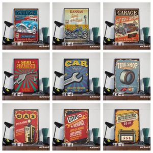 Retro Vintage Old Car Posters And Prints Petrol Station Industrial Style Canvas Painting Family Wall Art Living Room Boys Bedroom Decor Wo6