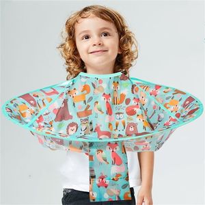 Reusable DIY Hair Cutting Cape Umbrella Kids Cutting Cloak Hair Shave Apron Hair Barber Gown Cover Household Cleaning Protecter 220621