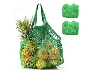 Épicerie réutilisable plage jouets sac de rangement maille sacs à provisions fourre-tout sac à main pliable coton naturel chaîne sac organisateur écologique coloré