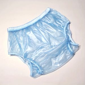 Reusable PVC Panties Adult Diapers Coat Leak-proof Plastic Teen Diaper Cover Non-disposable Diapers Transparent 240229