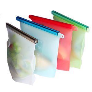 sacs réutilisables de stockage de nourriture de silicone récipient d'épargnants portatif de catégorie frais organisateur amical sac hermétique de conservation de joint hermétique pour le déjeuner de casse-croûte de fruit de légume