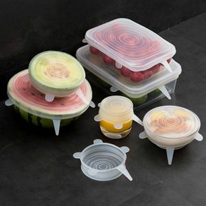 Couvercles extensibles en silicone réutilisables, couvercle de bol pour réfrigérateur rond, stockage des aliments